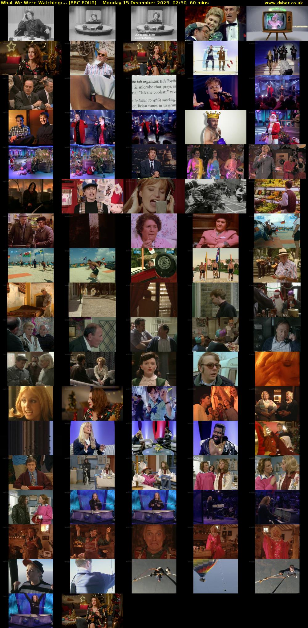 What We Were Watching:... (BBC FOUR) Monday 15 December 2025 02:50 - 03:50