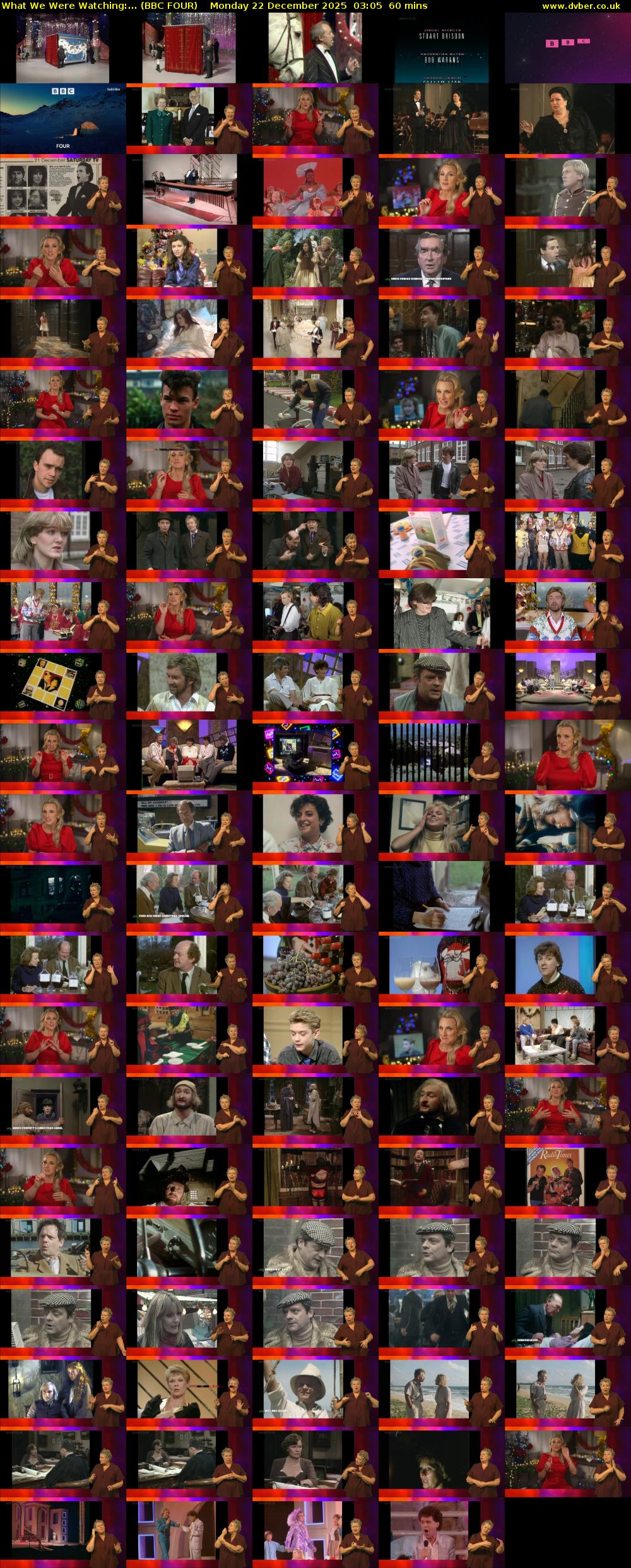 What We Were Watching:... (BBC FOUR) Monday 22 December 2025 03:05 - 04:05