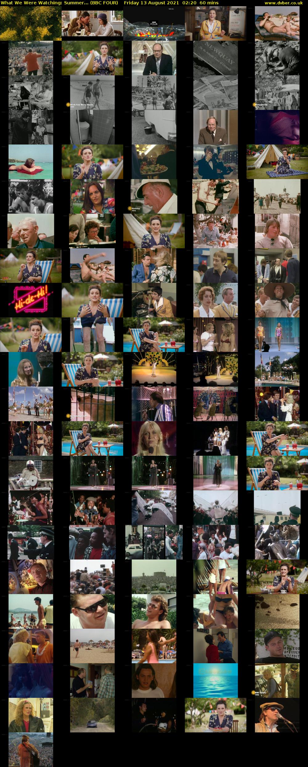 What We Were Watching: Summer... (BBC FOUR) Friday 13 August 2021 02:20 - 03:20