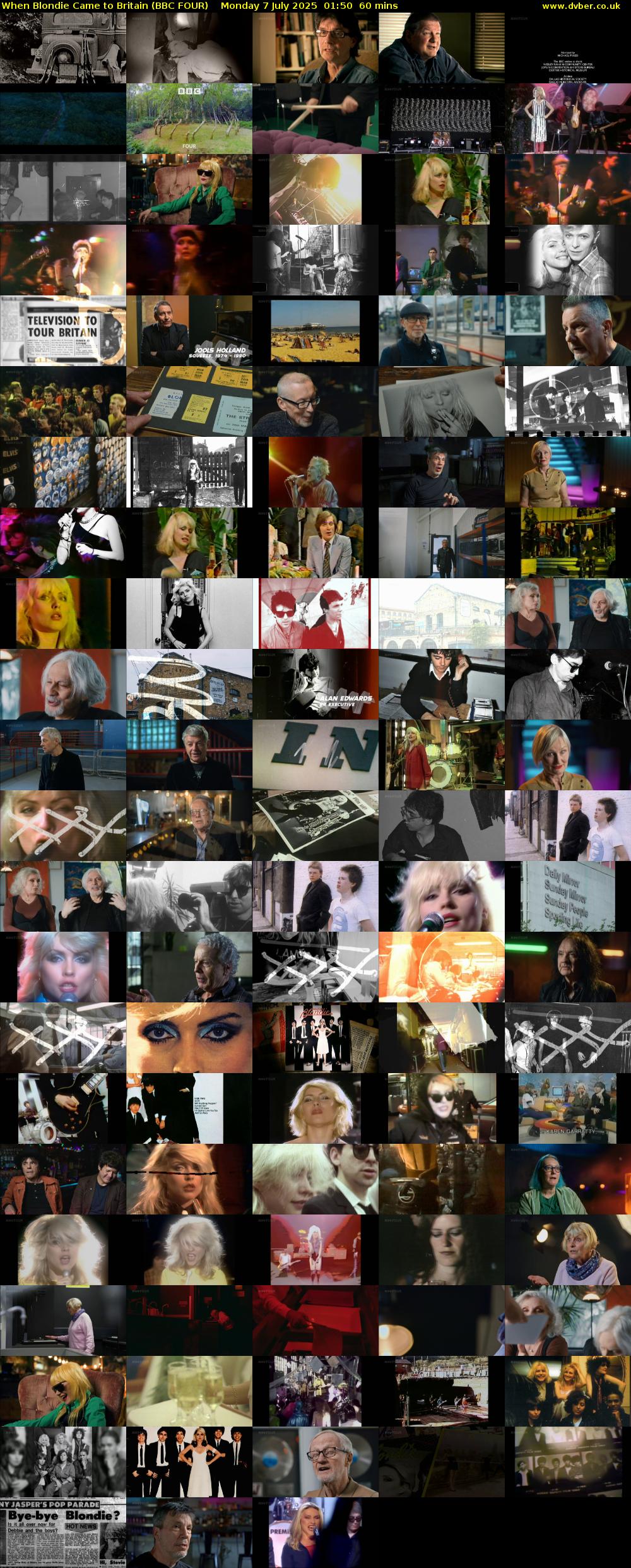 When Blondie Came to Britain (BBC FOUR) Monday 7 July 2025 01:50 - 02:50