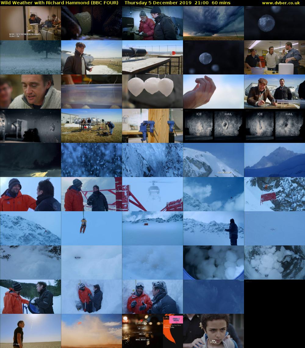 Wild Weather with Richard Hammond (BBC FOUR) Thursday 5 December 2019 21:00 - 22:00