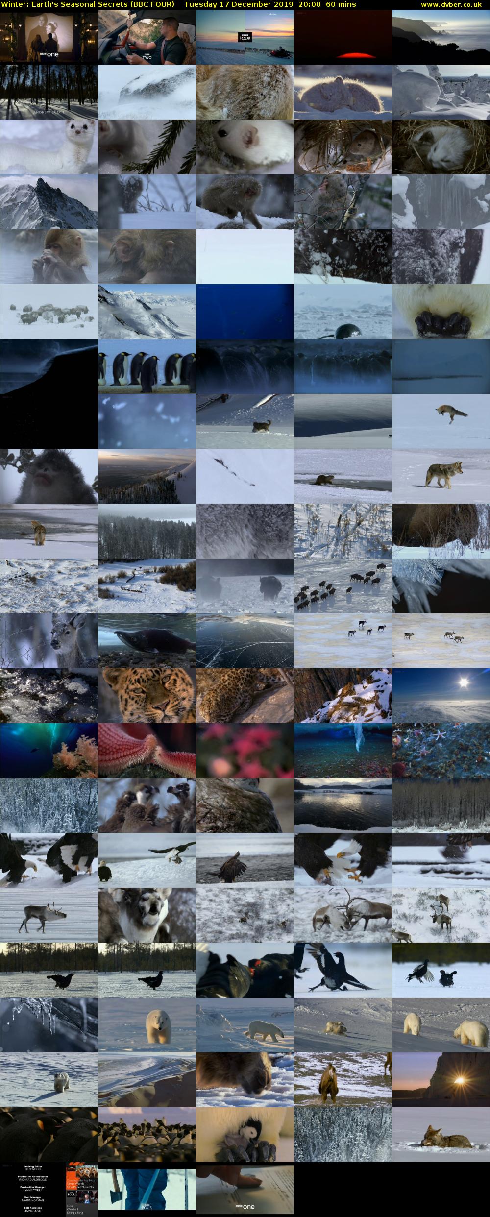 Winter: Earth's Seasonal Secrets (BBC FOUR) Tuesday 17 December 2019 20:00 - 21:00