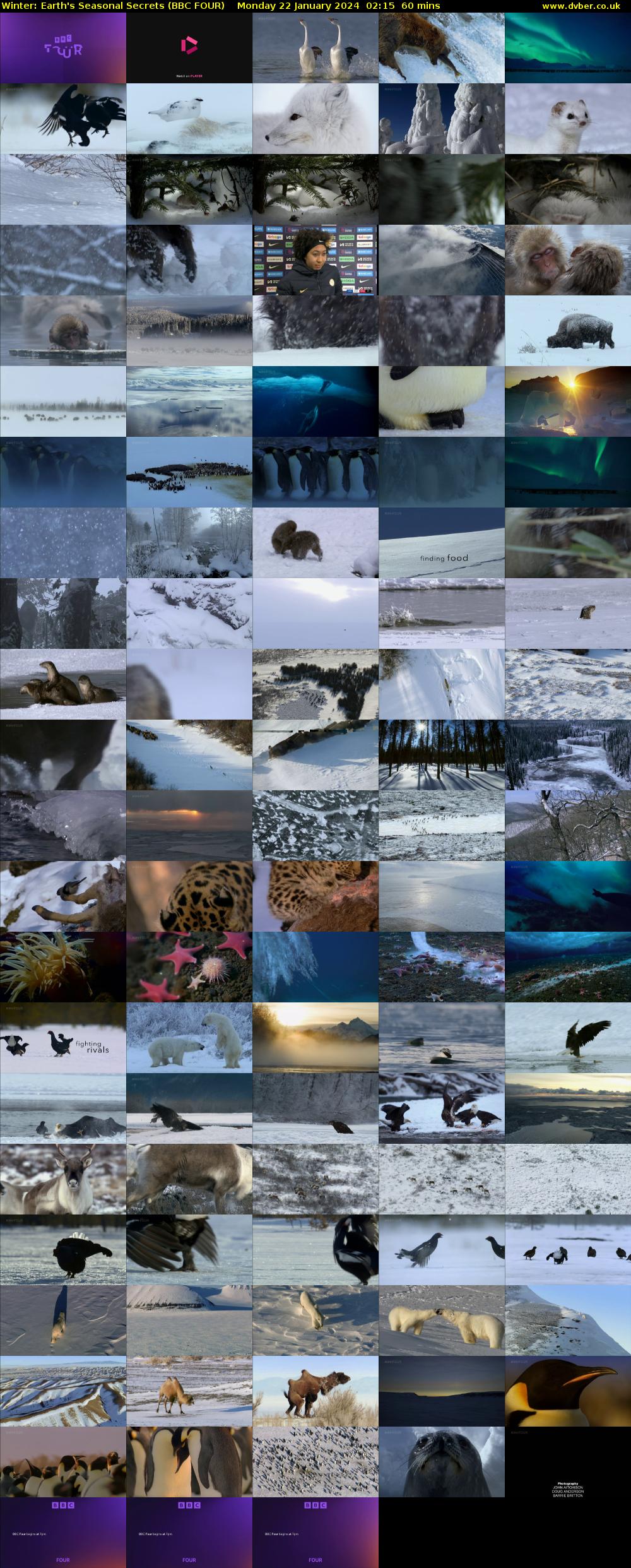 Winter: Earth's Seasonal Secrets (BBC FOUR) Monday 22 January 2024 02:15 - 03:15