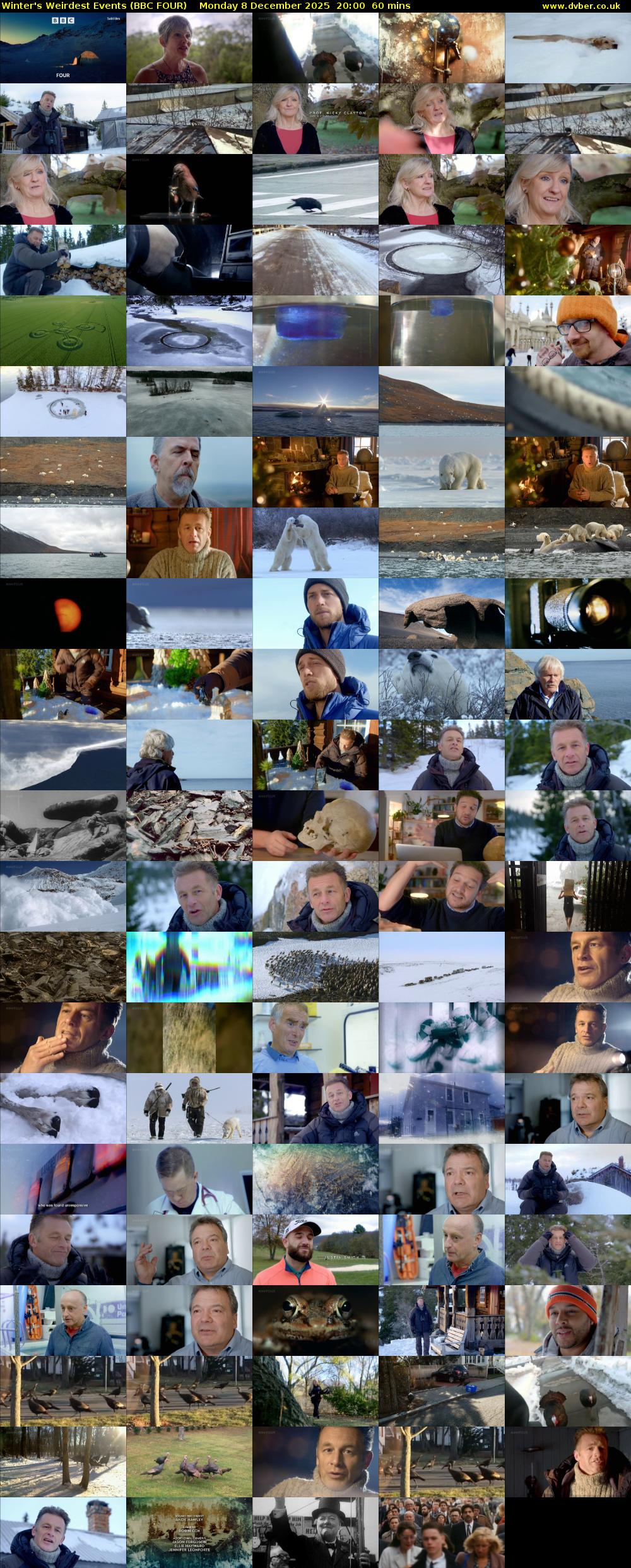 Winter's Weirdest Events (BBC FOUR) Monday 8 December 2025 20:00 - 21:00