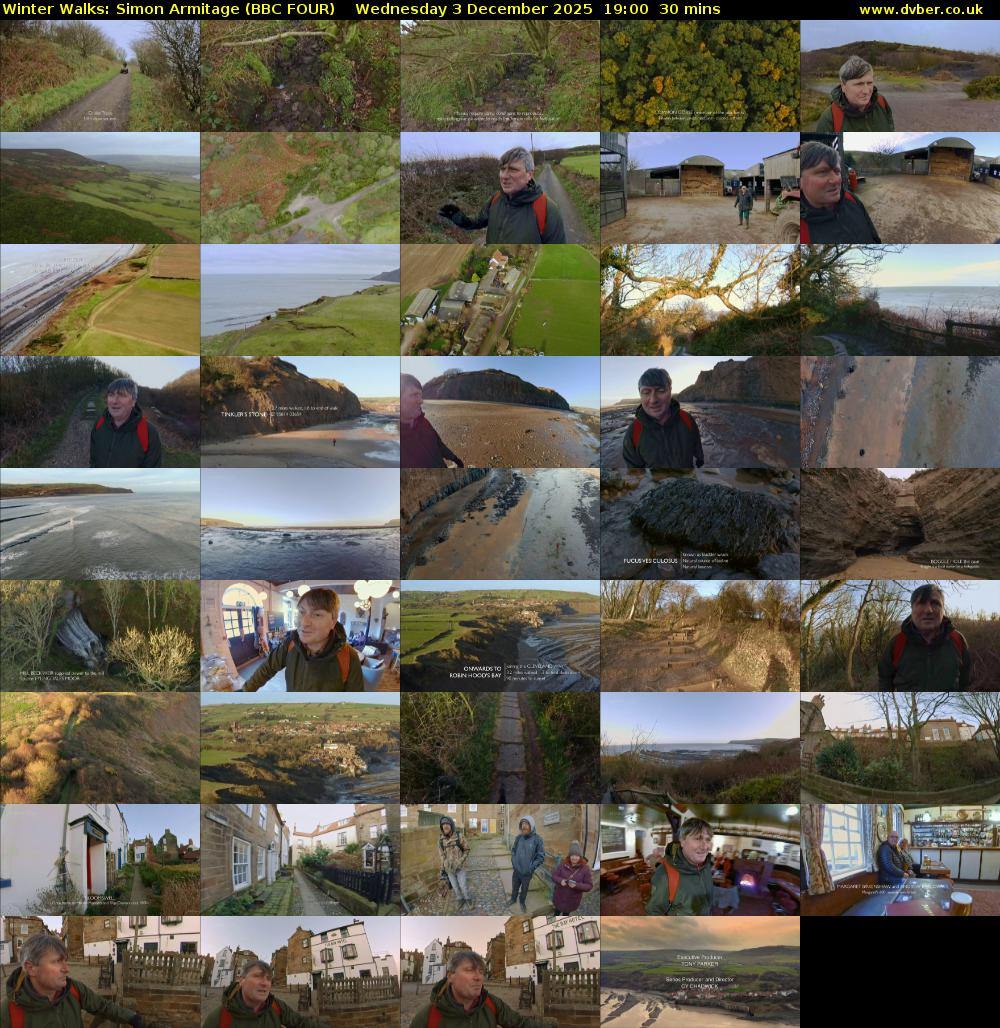 Winter Walks: Simon Armitage (BBC FOUR) Wednesday 3 December 2025 19:00 - 19:30