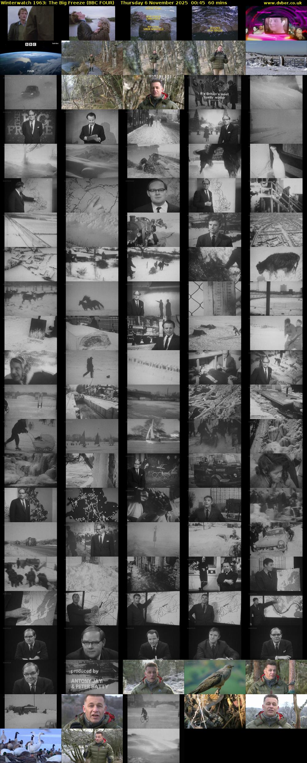 Winterwatch 1963: The Big Freeze (BBC FOUR) Thursday 6 November 2025 00:45 - 01:45