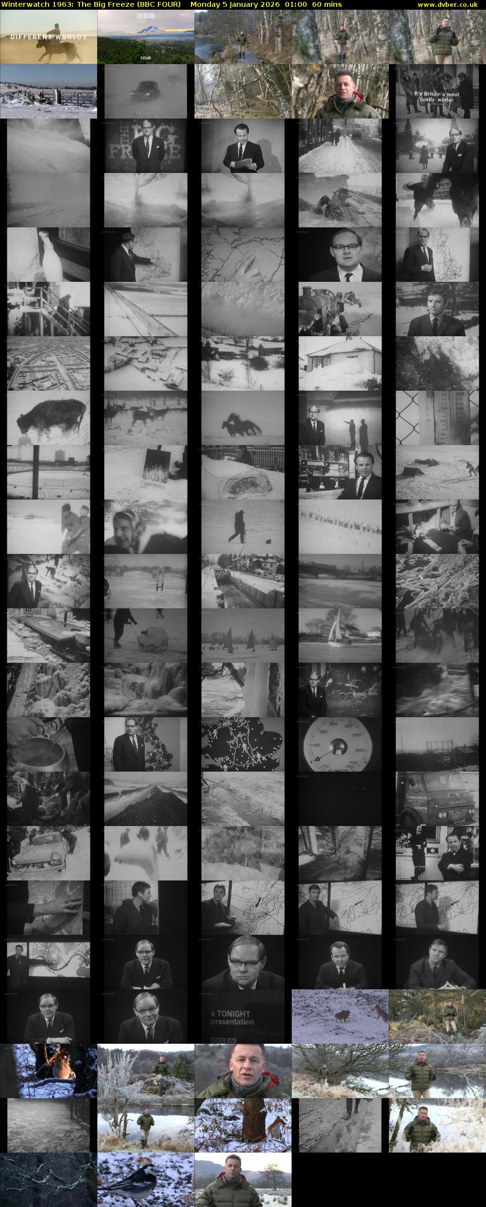 Winterwatch 1963: The Big Freeze (BBC FOUR) Monday 5 January 2026 01:00 - 02:00