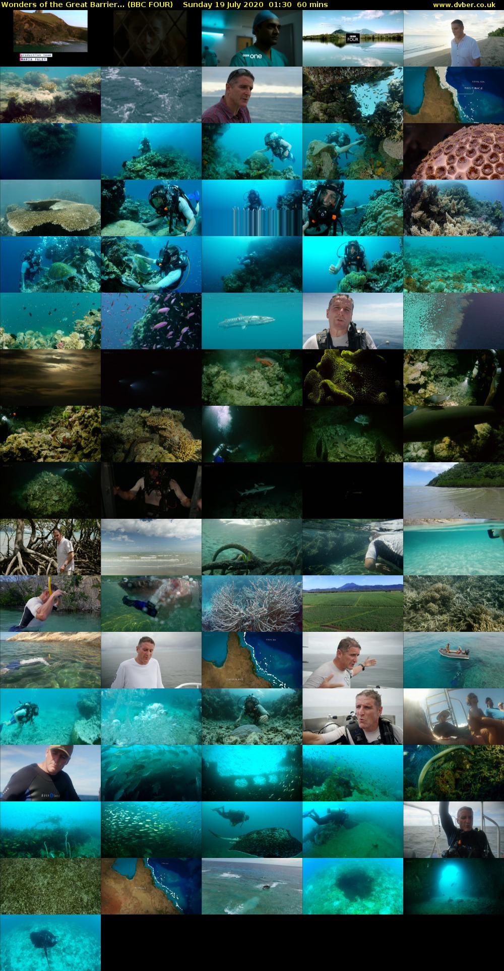 Wonders of the Great Barrier... (BBC FOUR) Sunday 19 July 2020 01:30 - 02:30