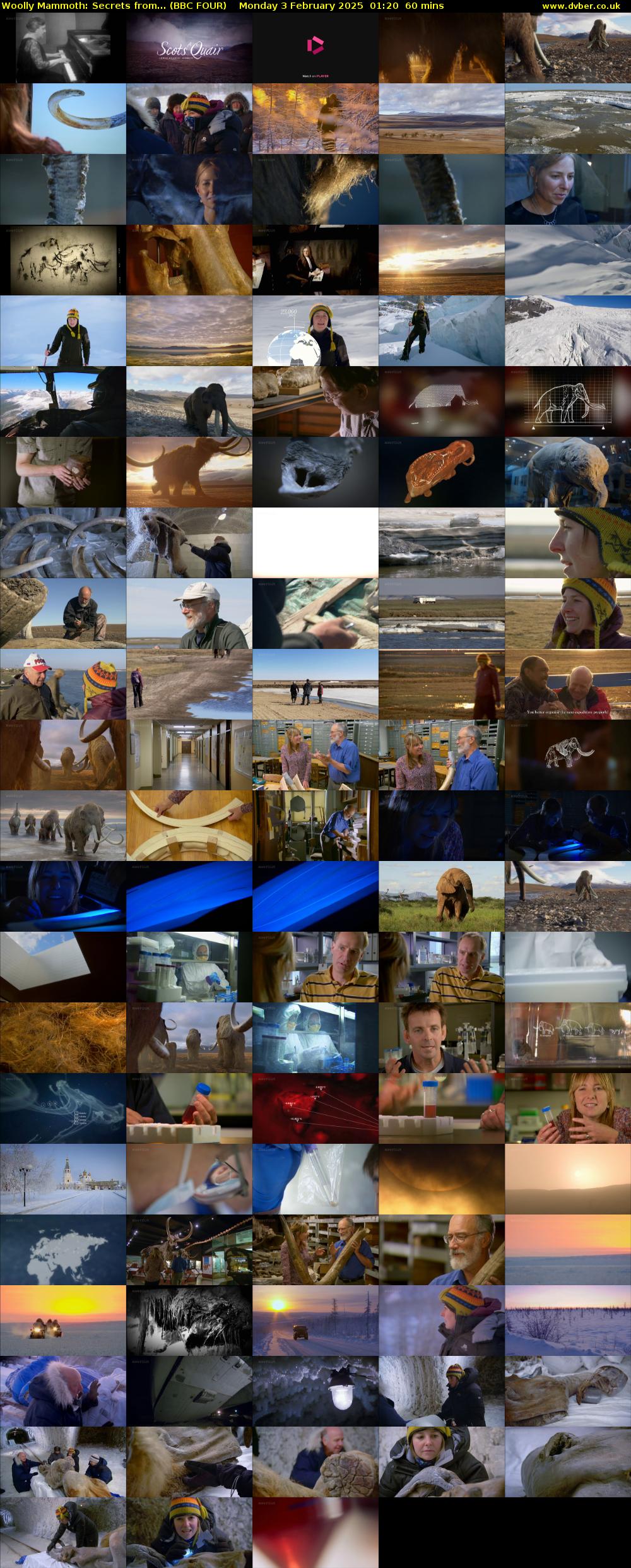 Woolly Mammoth: Secrets from... (BBC FOUR) Monday 3 February 2025 01:20 - 02:20