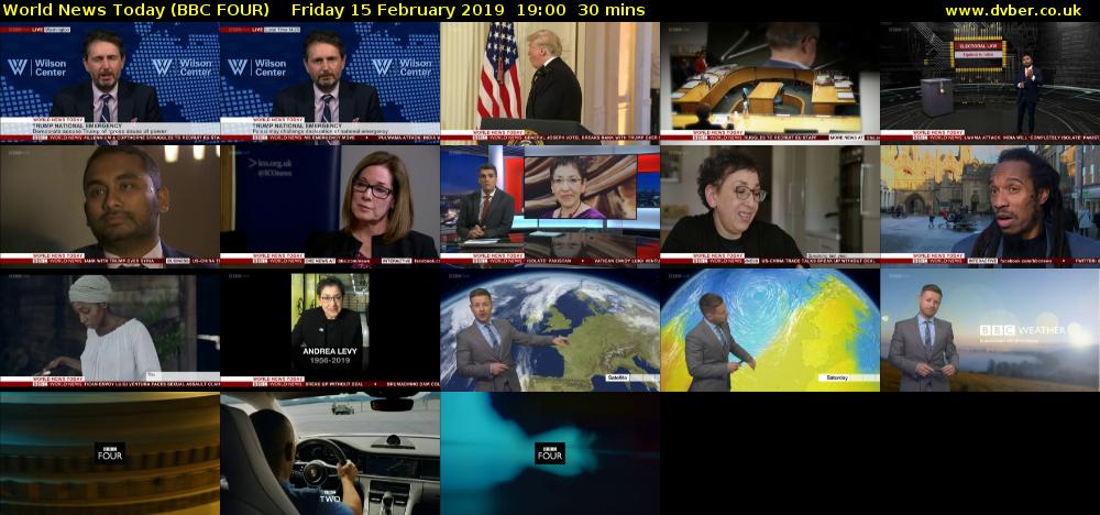 World News Today (BBC FOUR) Friday 15 February 2019 19:00 - 19:30