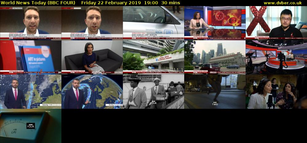 World News Today (BBC FOUR) Friday 22 February 2019 19:00 - 19:30