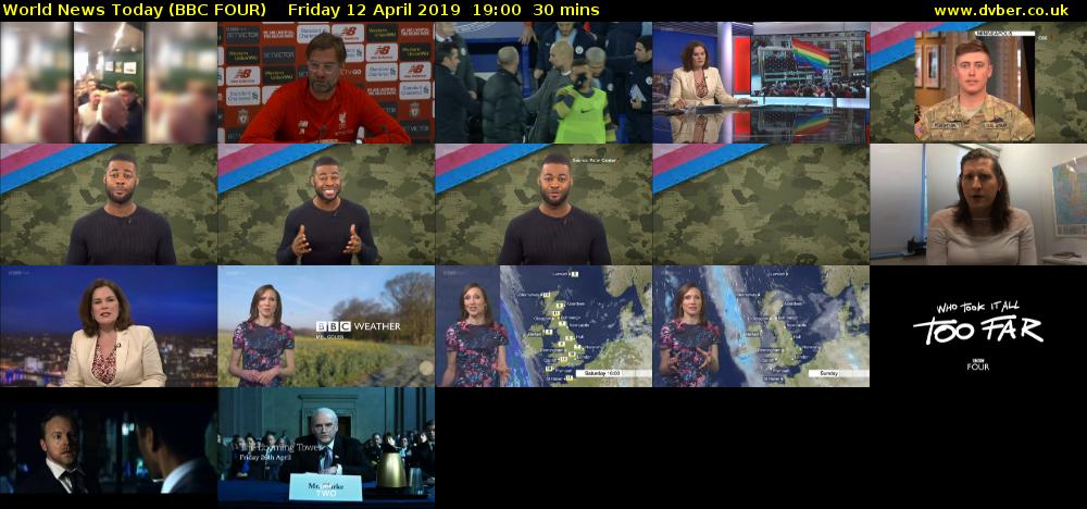 World News Today (BBC FOUR) Friday 12 April 2019 19:00 - 19:30