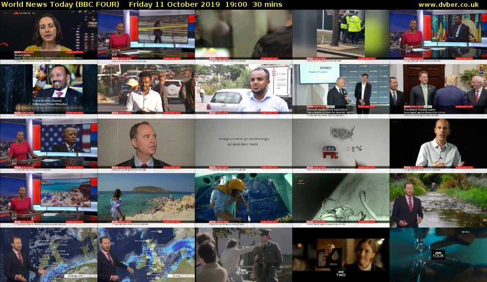 World News Today (BBC FOUR) Friday 11 October 2019 19:00 - 19:30