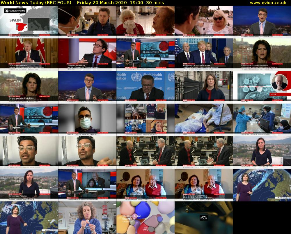 World News Today (BBC FOUR) Friday 20 March 2020 19:00 - 19:30