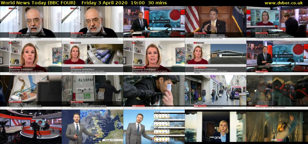 World News Today (BBC FOUR) Friday 3 April 2020 19:00 - 19:30
