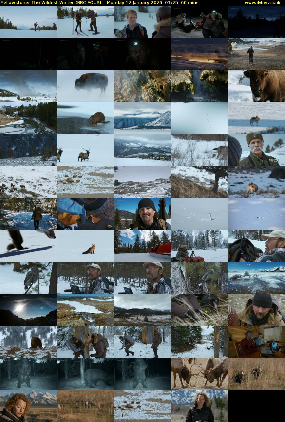 Yellowstone: The Wildest Winter (BBC FOUR) Monday 12 January 2026 01:25 - 02:25