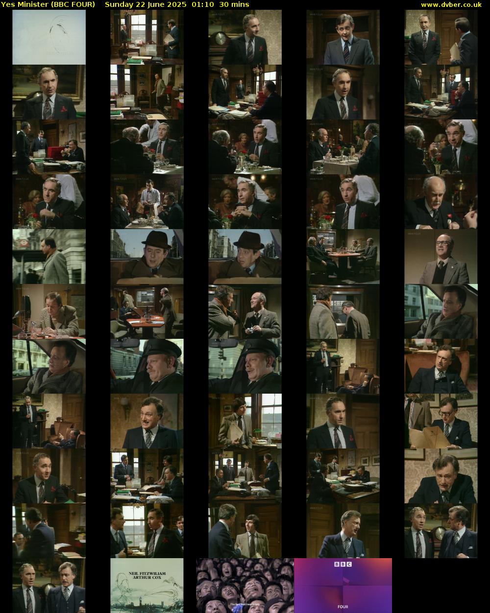 Yes Minister (BBC FOUR) Sunday 22 June 2025 01:10 - 01:40