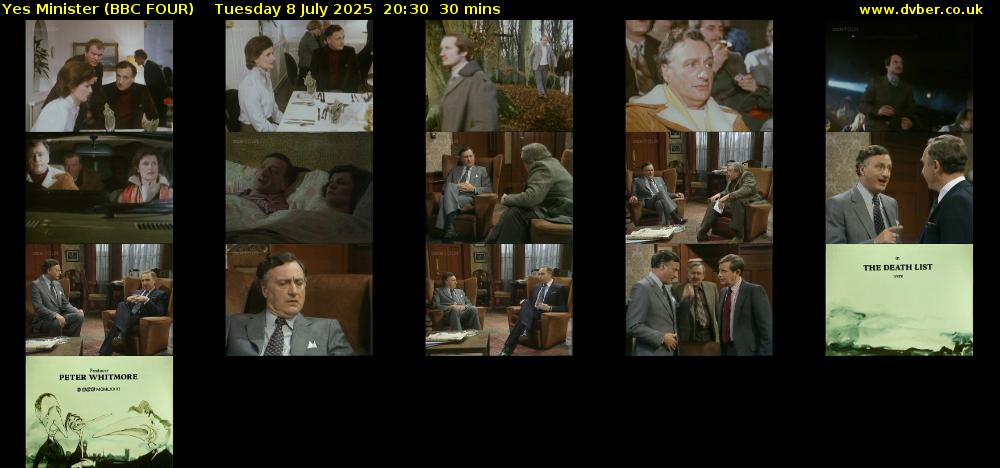 Yes Minister (BBC FOUR) Tuesday 8 July 2025 20:30 - 21:00
