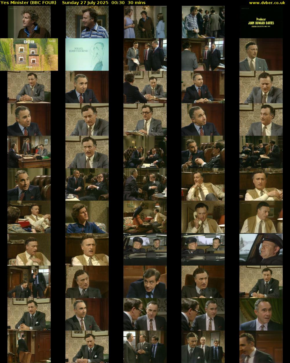 Yes Minister (BBC FOUR) Sunday 27 July 2025 00:30 - 01:00