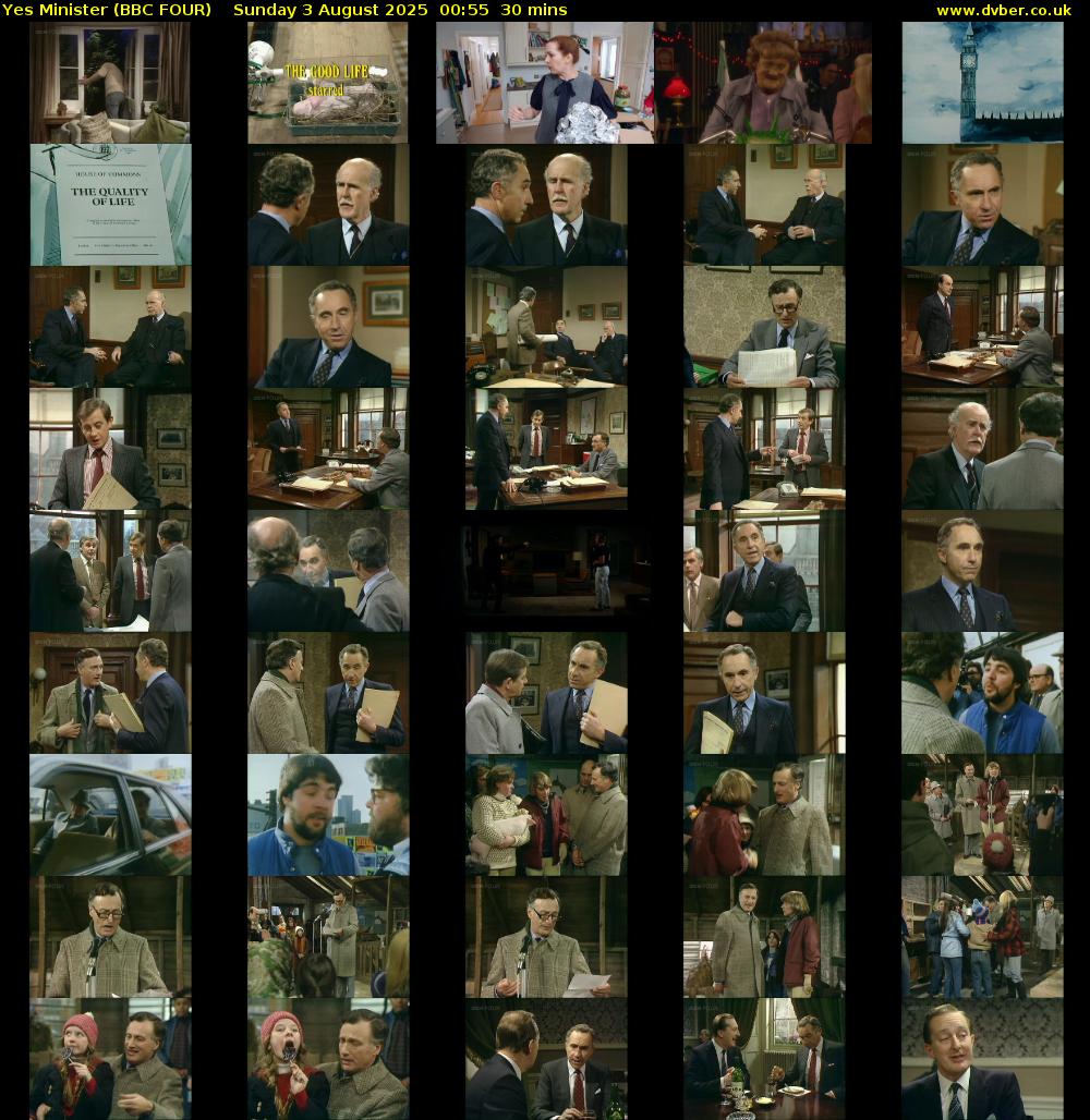 Yes Minister (BBC FOUR) Sunday 3 August 2025 00:55 - 01:25
