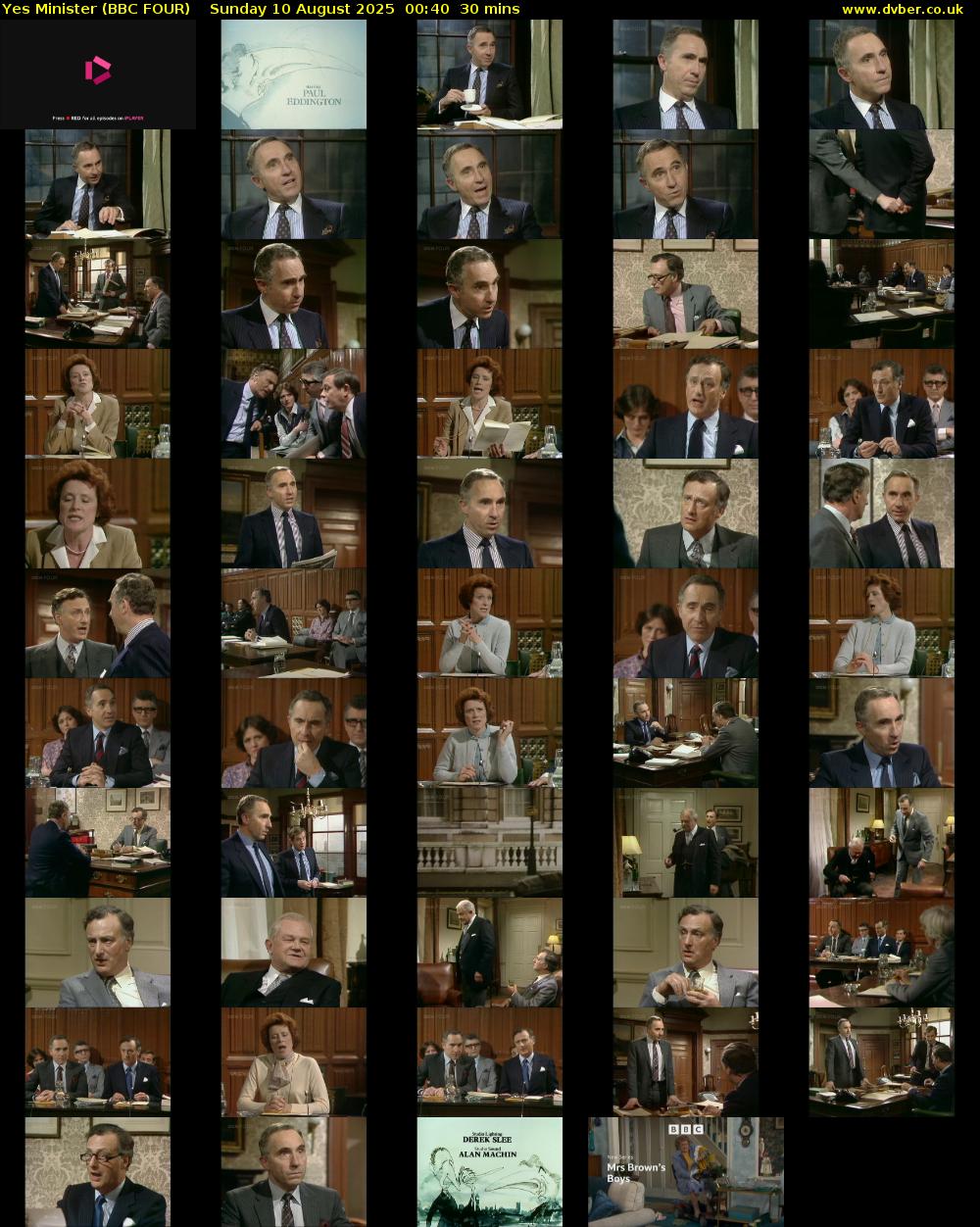 Yes Minister (BBC FOUR) Sunday 10 August 2025 00:40 - 01:10