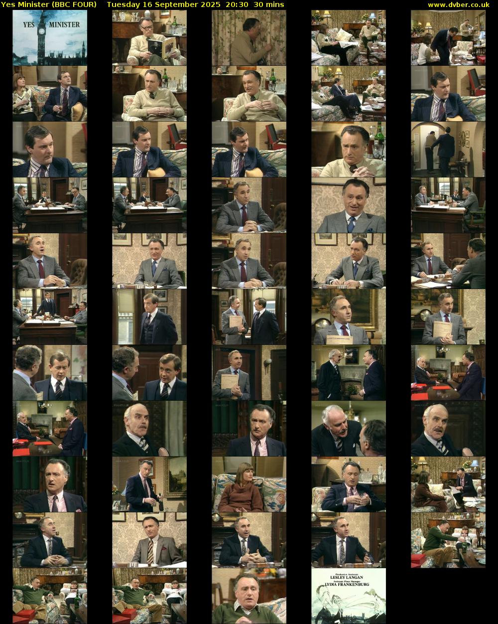 Yes Minister (BBC FOUR) Tuesday 16 September 2025 20:30 - 21:00