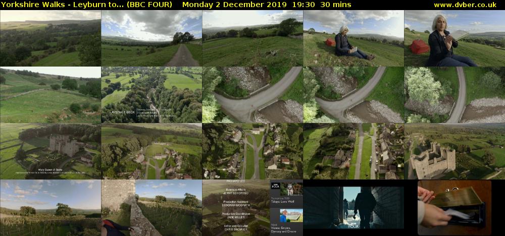 Yorkshire Walks - Leyburn to... (BBC FOUR) Monday 2 December 2019 19:30 - 20:00