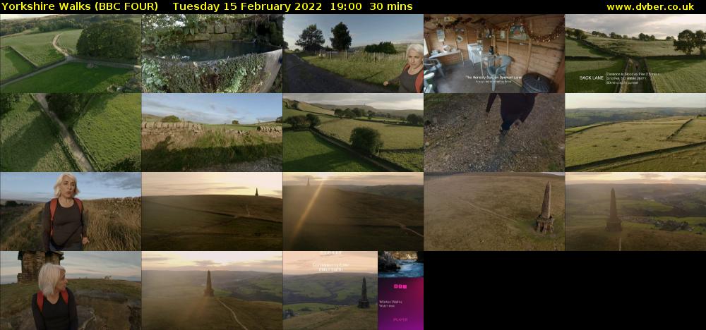 Yorkshire Walks (BBC FOUR) Tuesday 15 February 2022 19:00 - 19:30