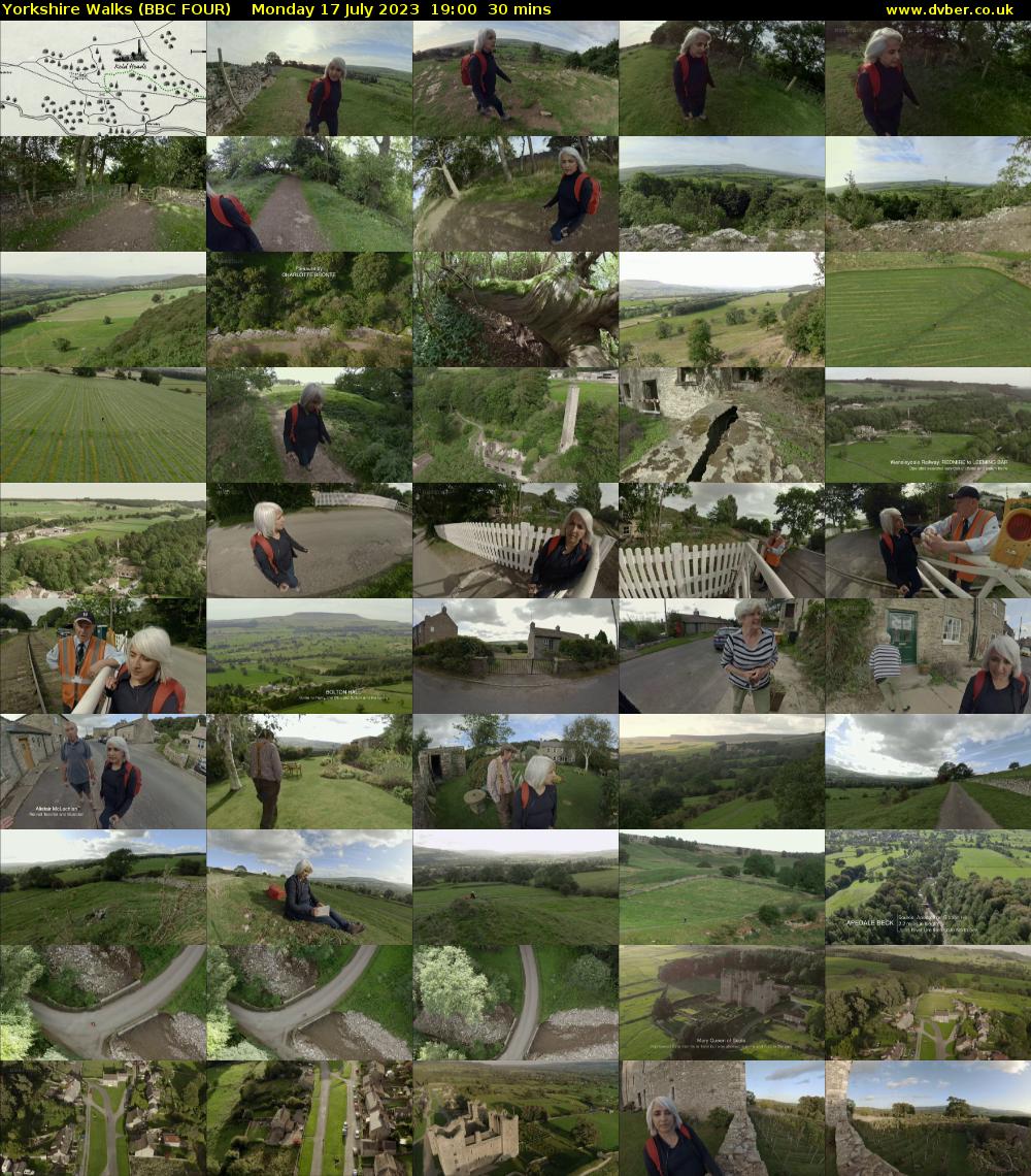 Yorkshire Walks (BBC FOUR) Monday 17 July 2023 19:00 - 19:30