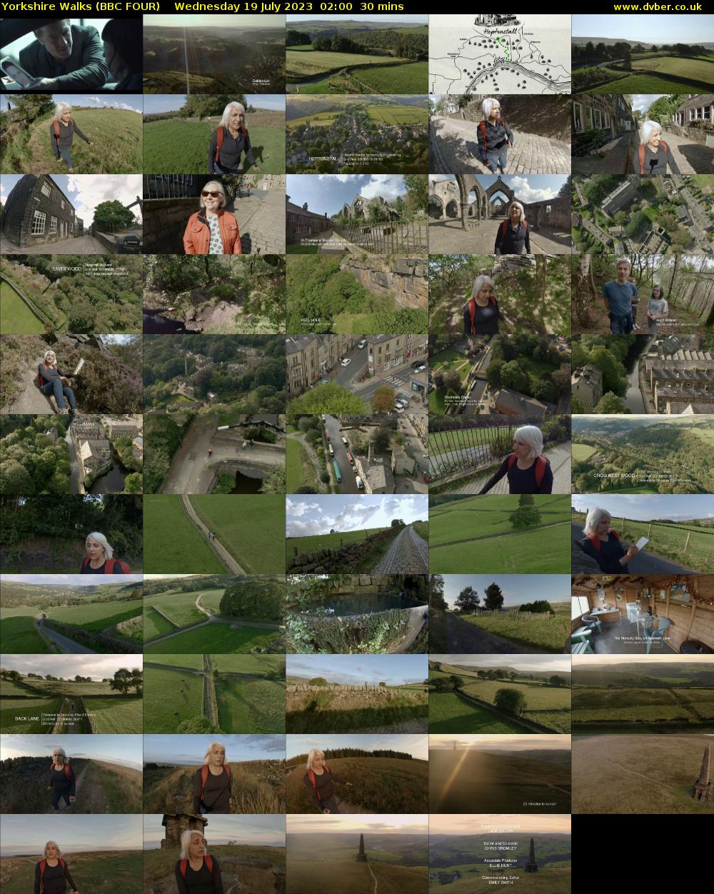 Yorkshire Walks (BBC FOUR) Wednesday 19 July 2023 02:00 - 02:30