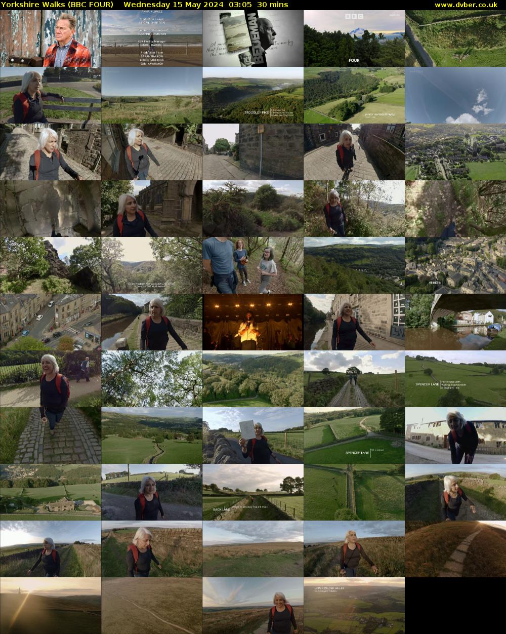 Yorkshire Walks (BBC FOUR) Wednesday 15 May 2024 03:05 - 03:35