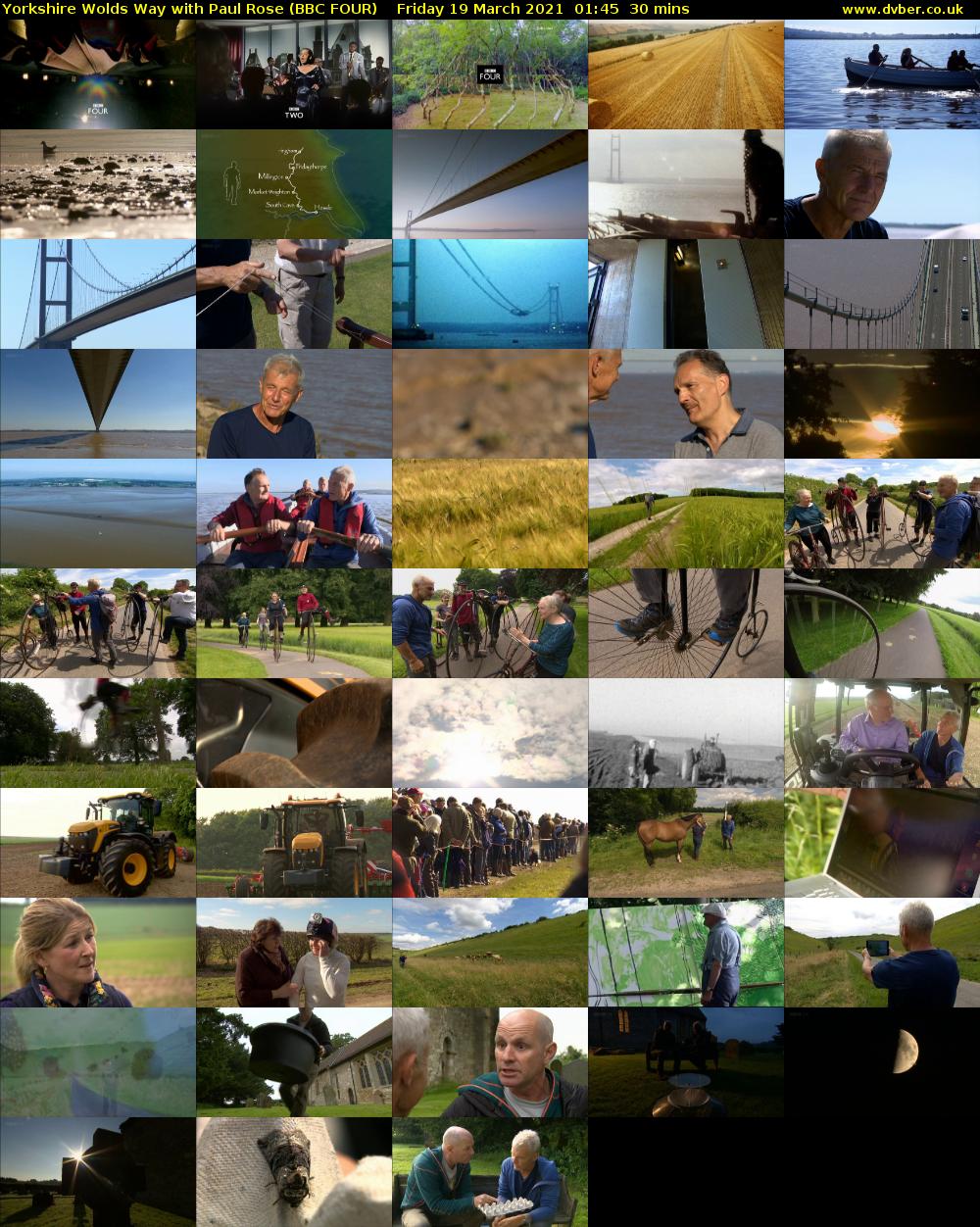 Yorkshire Wolds Way with Paul Rose (BBC FOUR) Friday 19 March 2021 01:45 - 02:15