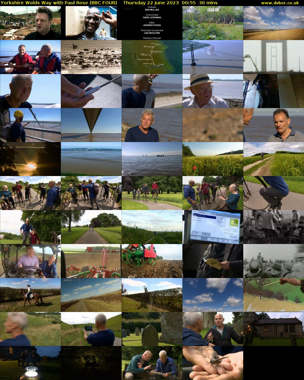 Yorkshire Wolds Way with Paul Rose (BBC FOUR) Thursday 22 June 2023 00:55 - 01:25