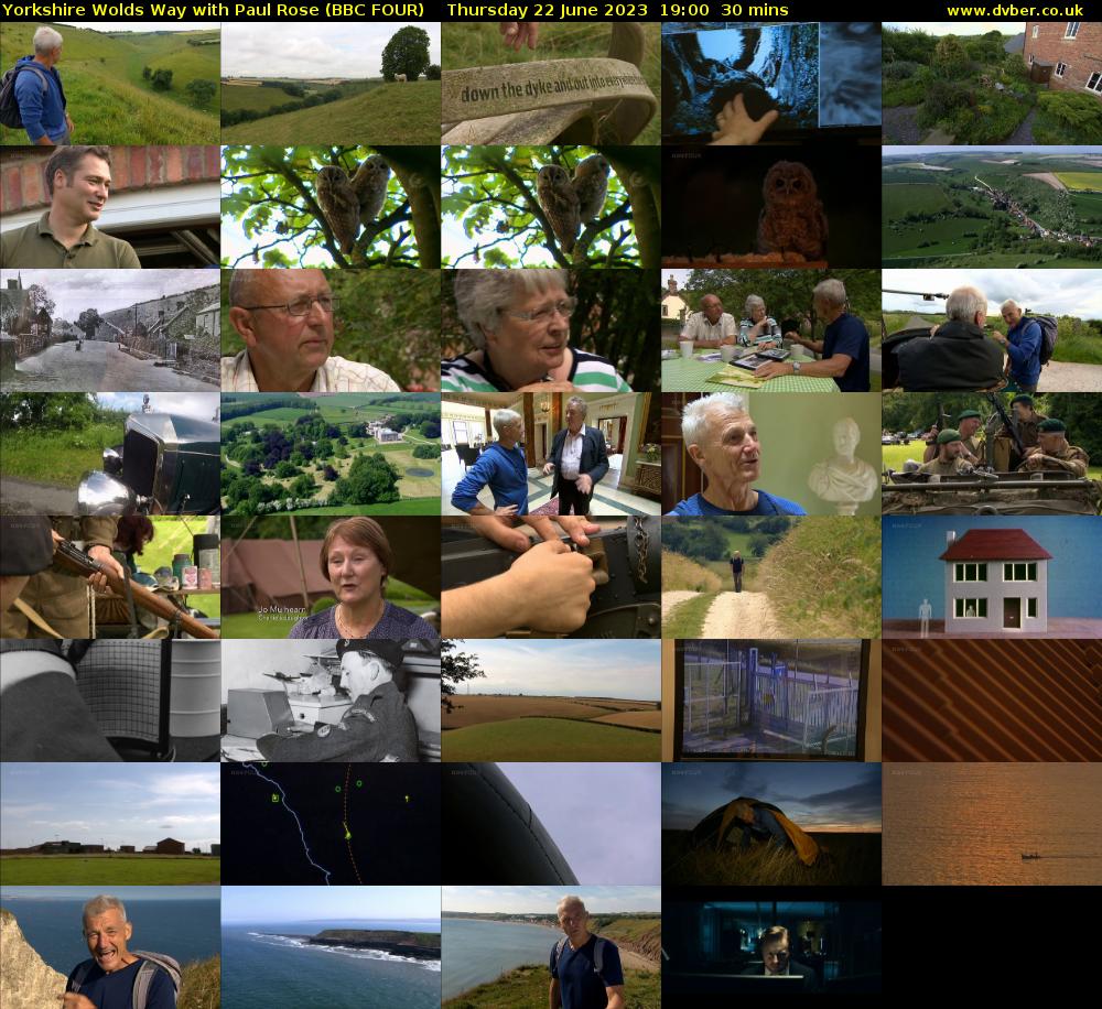 Yorkshire Wolds Way with Paul Rose (BBC FOUR) Thursday 22 June 2023 19:00 - 19:30