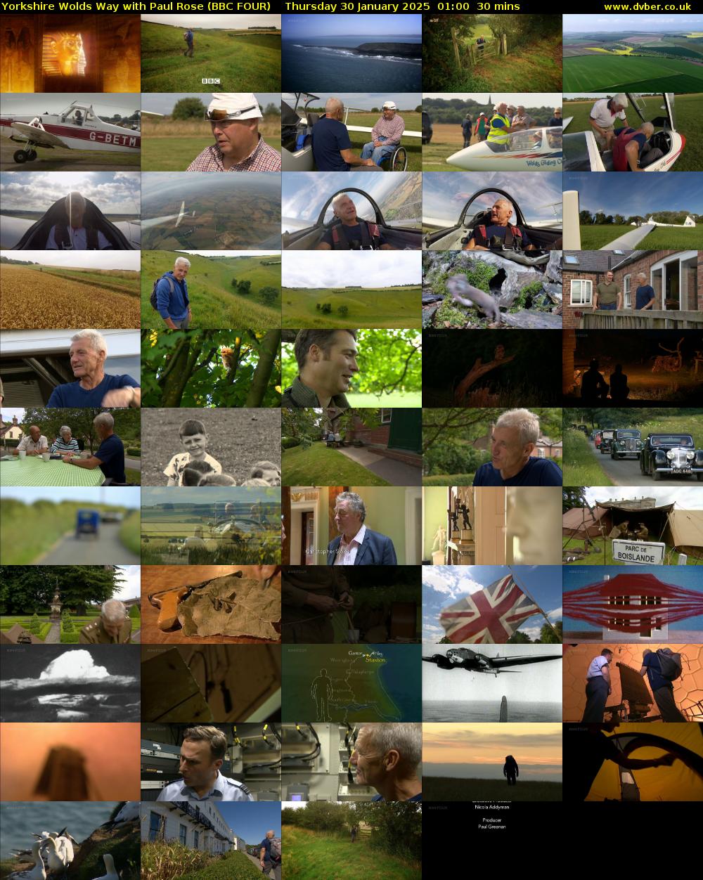 Yorkshire Wolds Way with Paul Rose (BBC FOUR) Thursday 30 January 2025 01:00 - 01:30