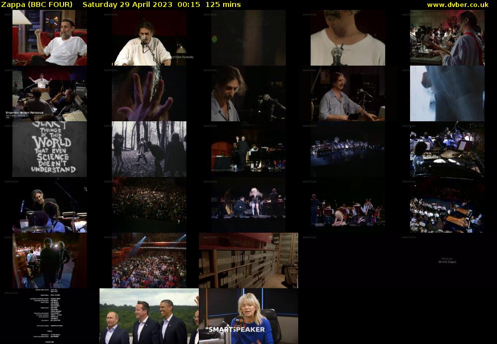 Zappa (BBC FOUR) Saturday 29 April 2023 00:15 - 02:20