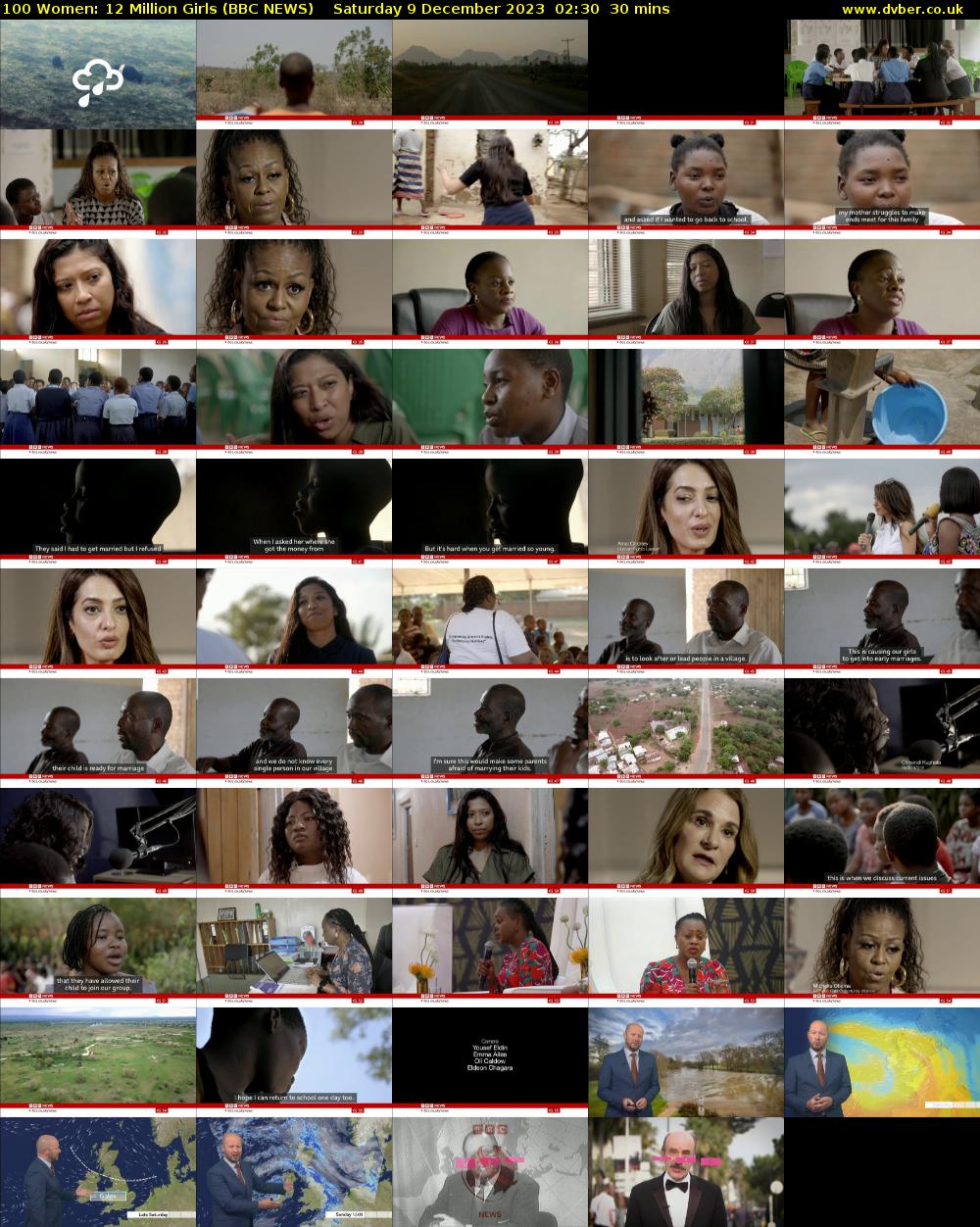 100 Women: 12 Million Girls (BBC NEWS) Saturday 9 December 2023 02:30 - 03:00