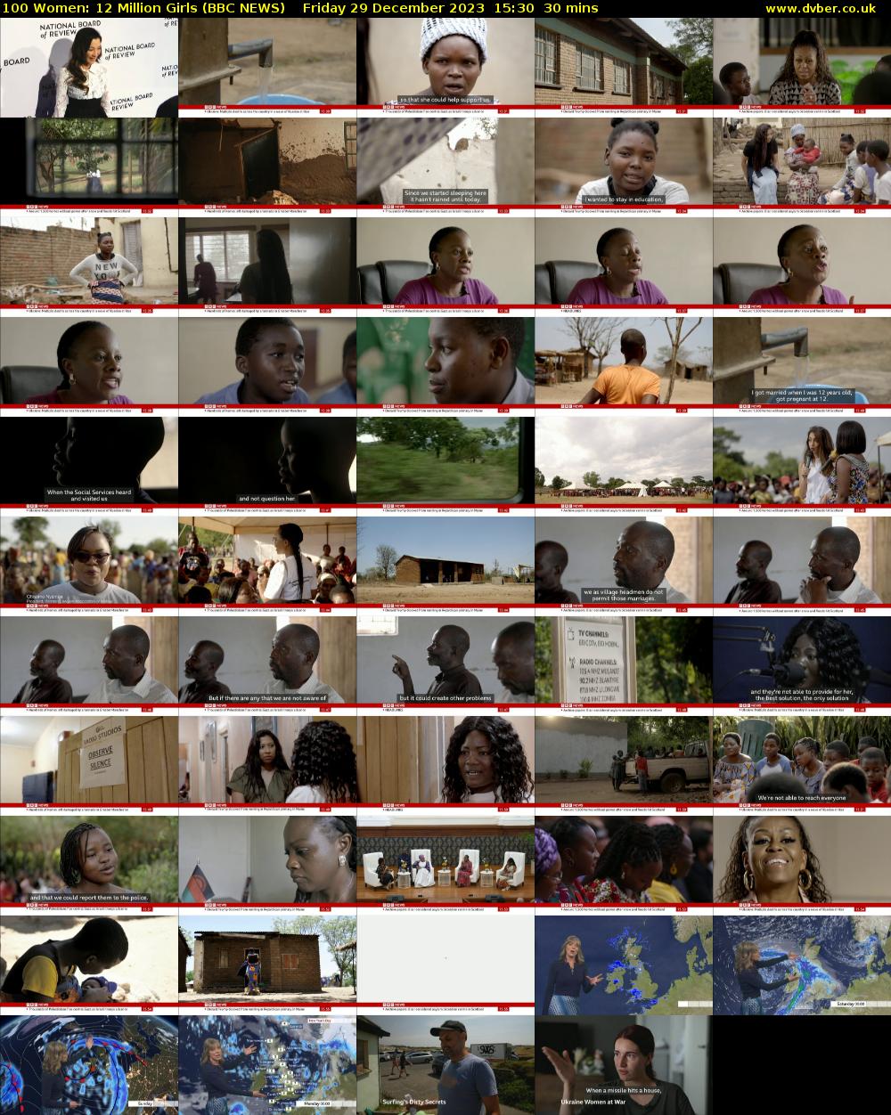 100 Women: 12 Million Girls (BBC NEWS) Friday 29 December 2023 15:30 - 16:00