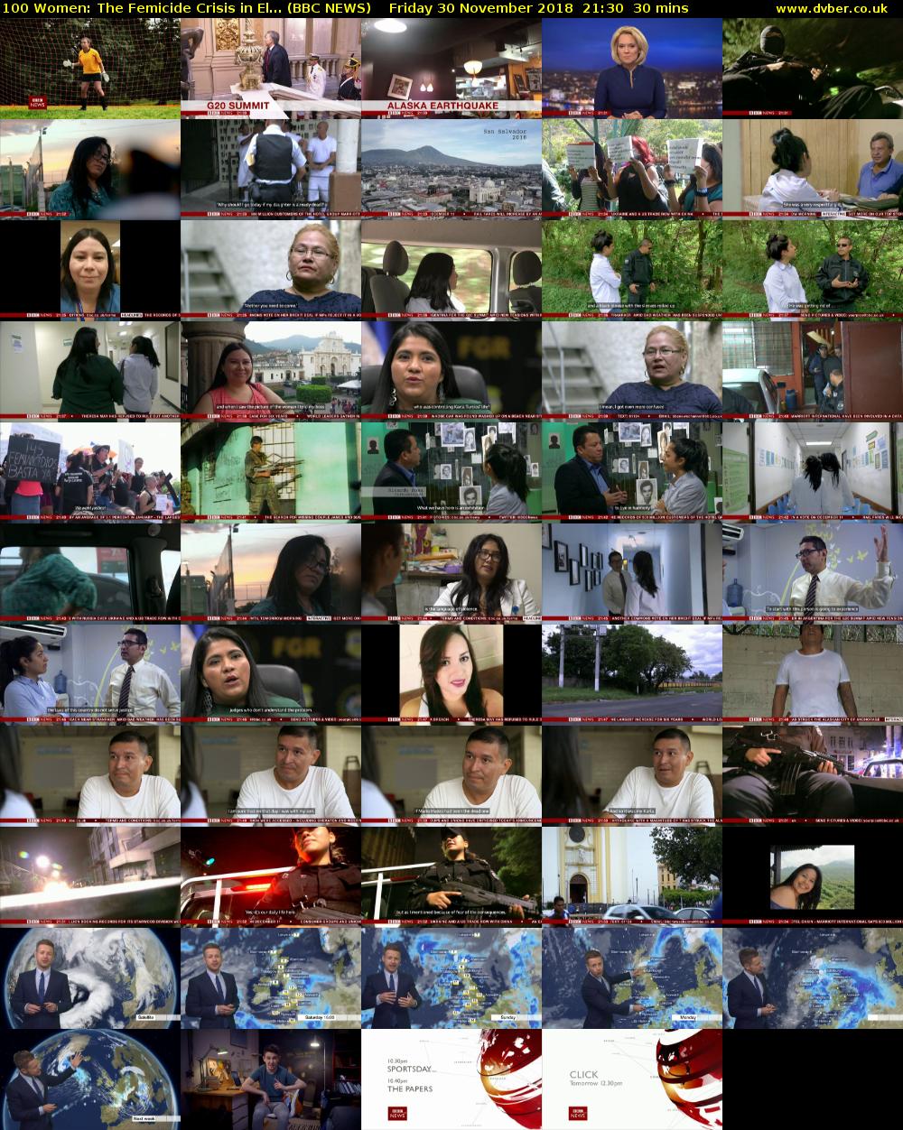 100 Women: The Femicide Crisis in El... (BBC NEWS) Friday 30 November 2018 21:30 - 22:00