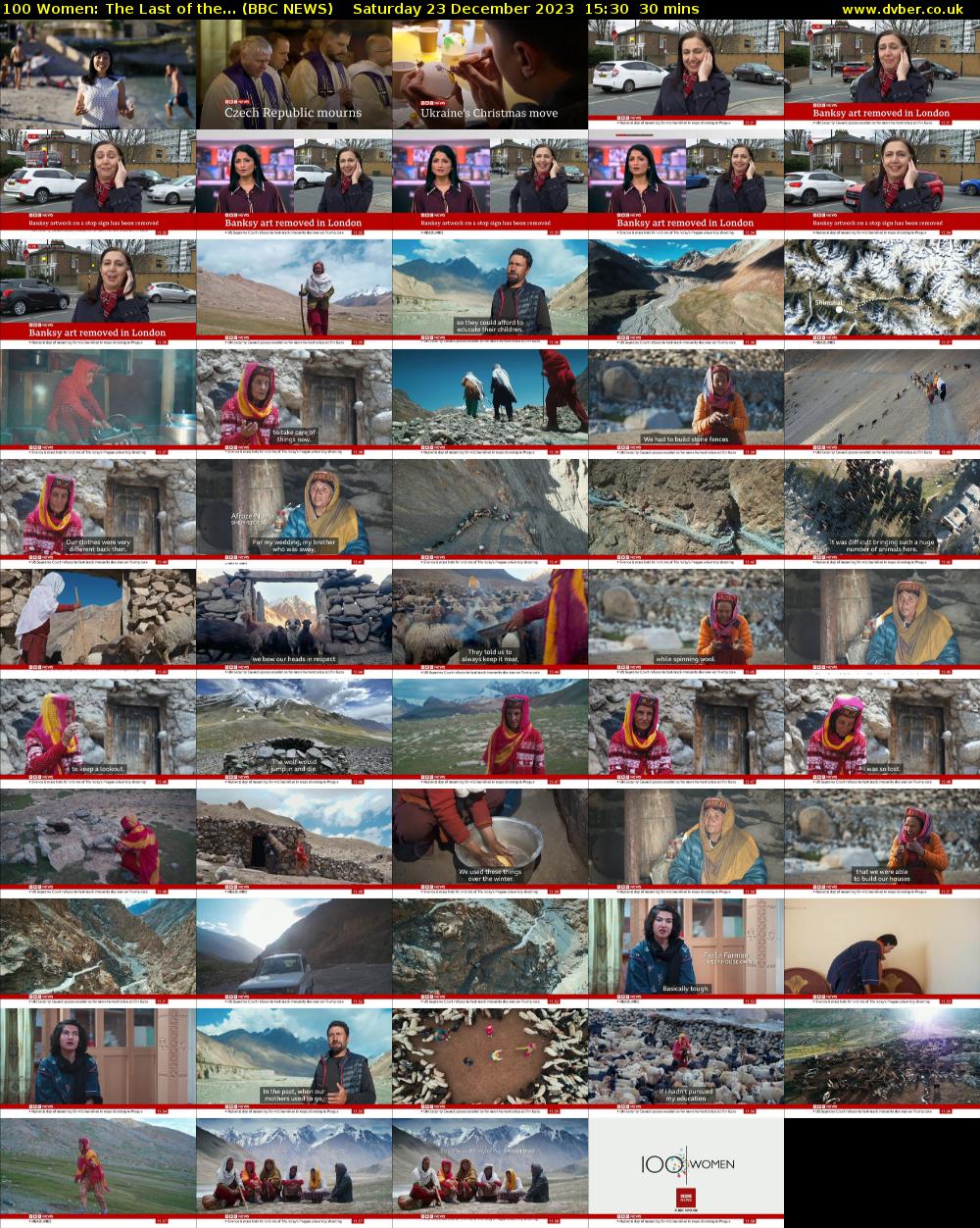 100 Women: The Last of the... (BBC NEWS) Saturday 23 December 2023 15:30 - 16:00