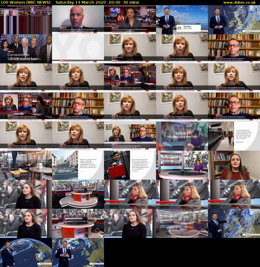 100 Women (BBC NEWS) Saturday 14 March 2020 20:30 - 21:00