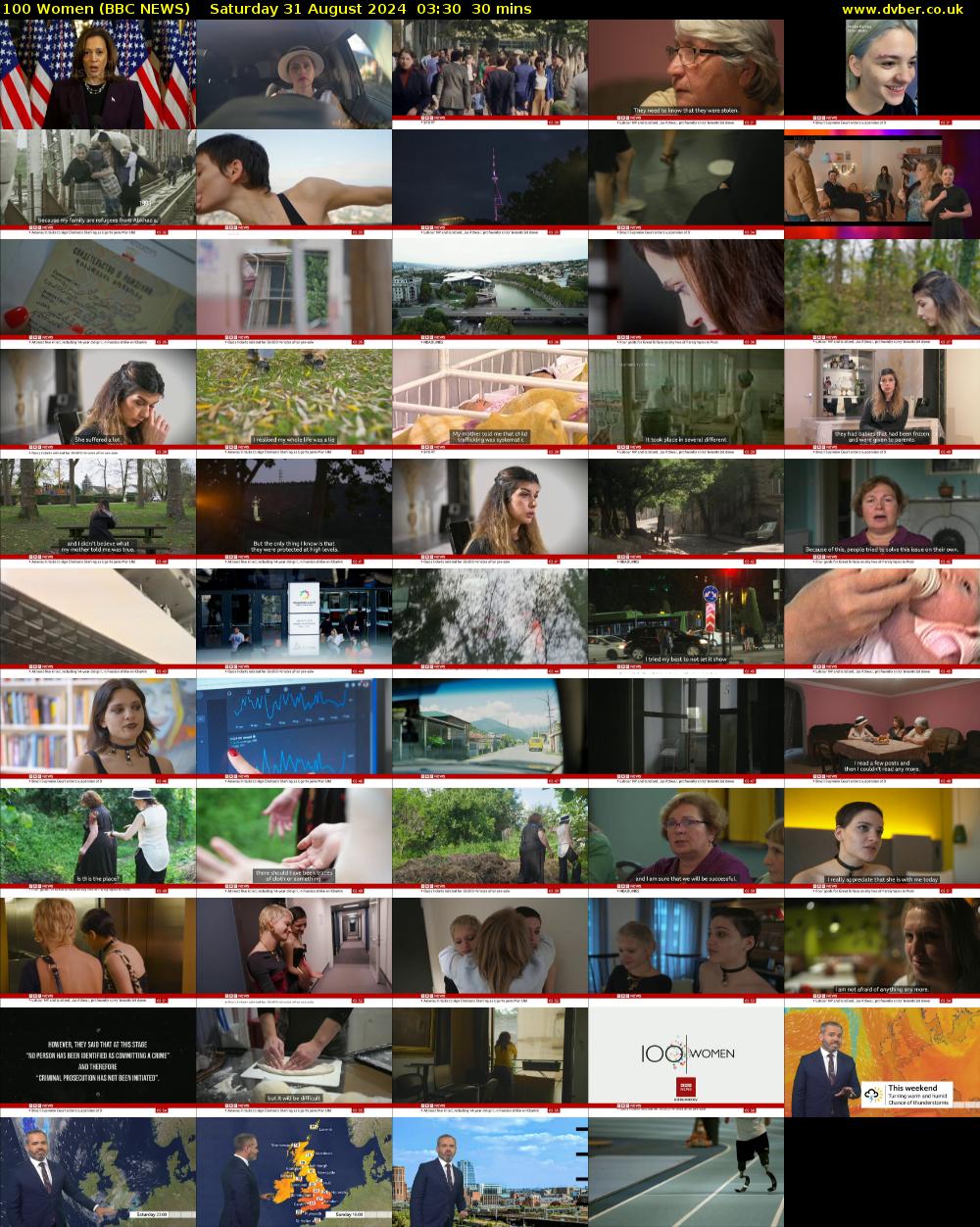 100 Women (BBC NEWS) Saturday 31 August 2024 03:30 - 04:00