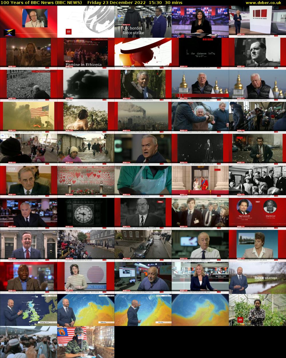 100 Years of BBC News (BBC NEWS) Friday 23 December 2022 15:30 - 16:00