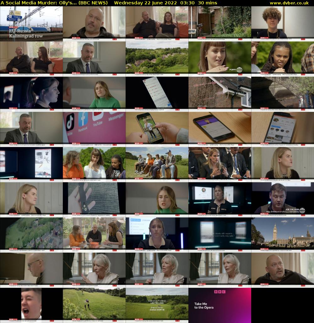 A Social Media Murder: Olly's... (BBC NEWS) Wednesday 22 June 2022 03:30 - 04:00