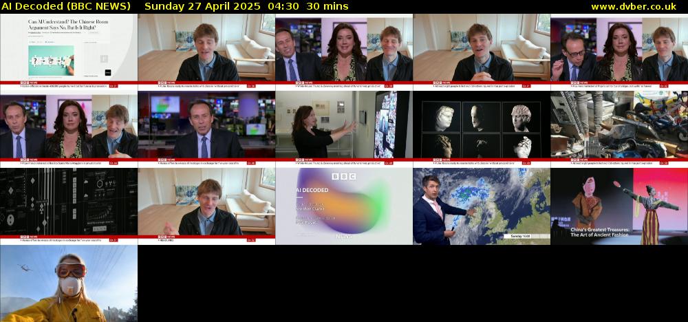 AI Decoded (BBC NEWS) Sunday 27 April 2025 04:30 - 05:00