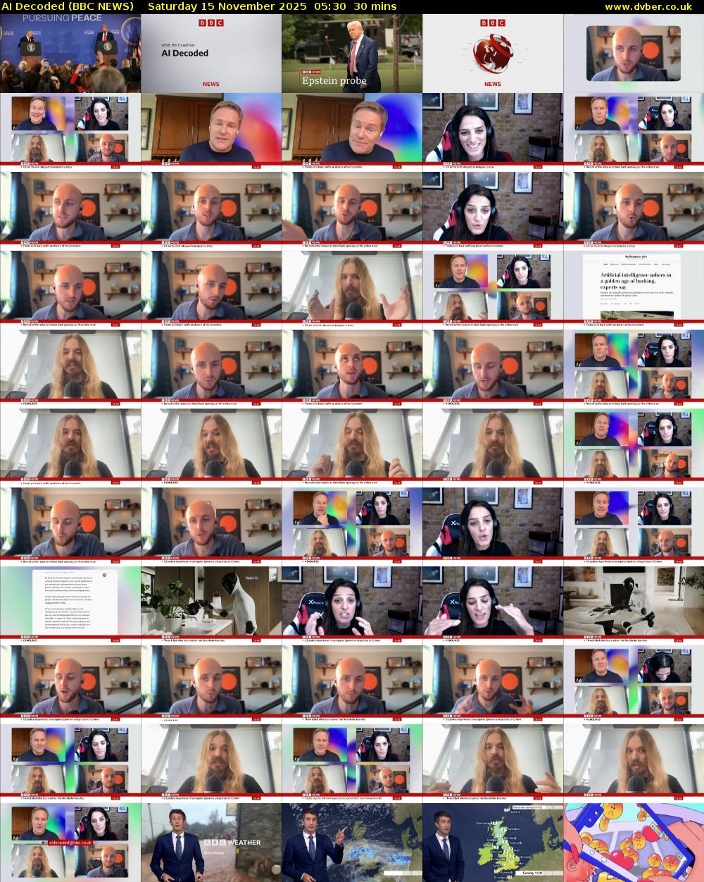 AI Decoded (BBC NEWS) Saturday 15 November 2025 05:30 - 06:00
