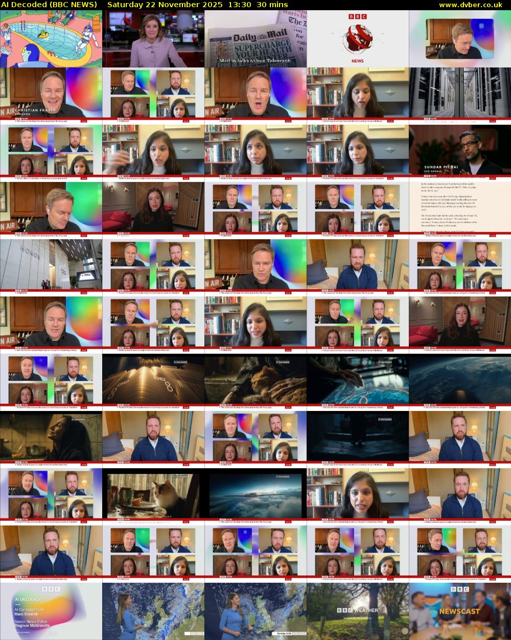 AI Decoded (BBC NEWS) Saturday 22 November 2025 13:30 - 14:00