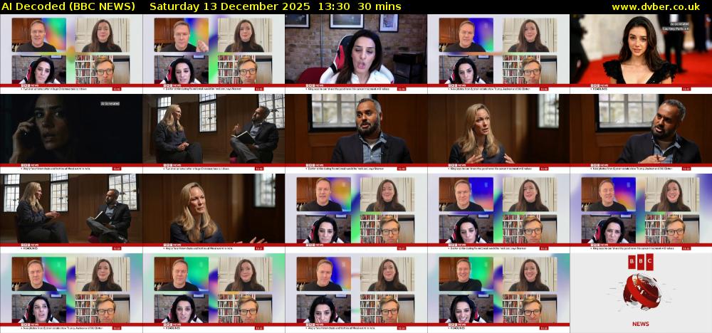 AI Decoded (BBC NEWS) Saturday 13 December 2025 13:30 - 14:00