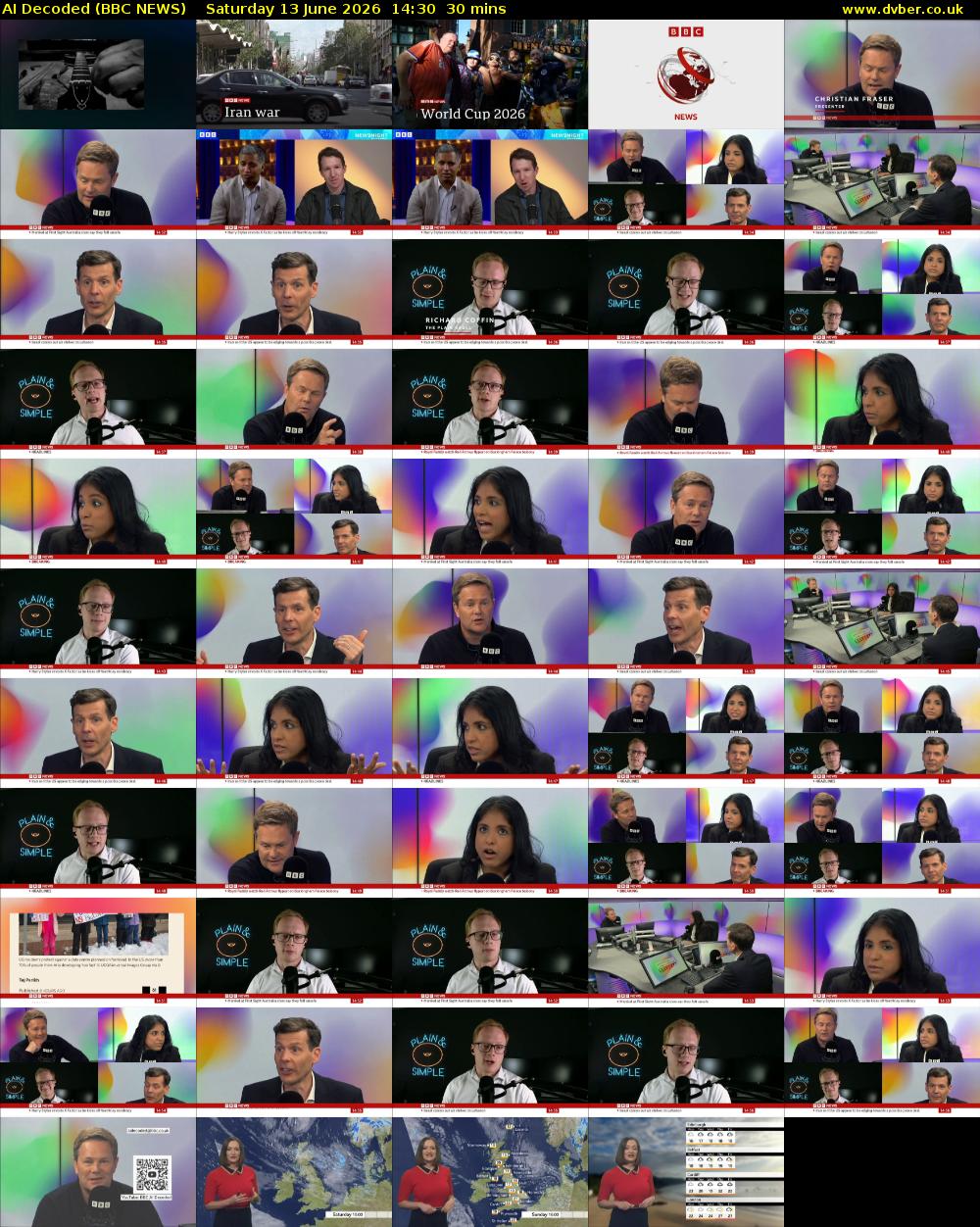 AI Decoded (BBC NEWS) Saturday 13 June 2026 14:30 - 15:00