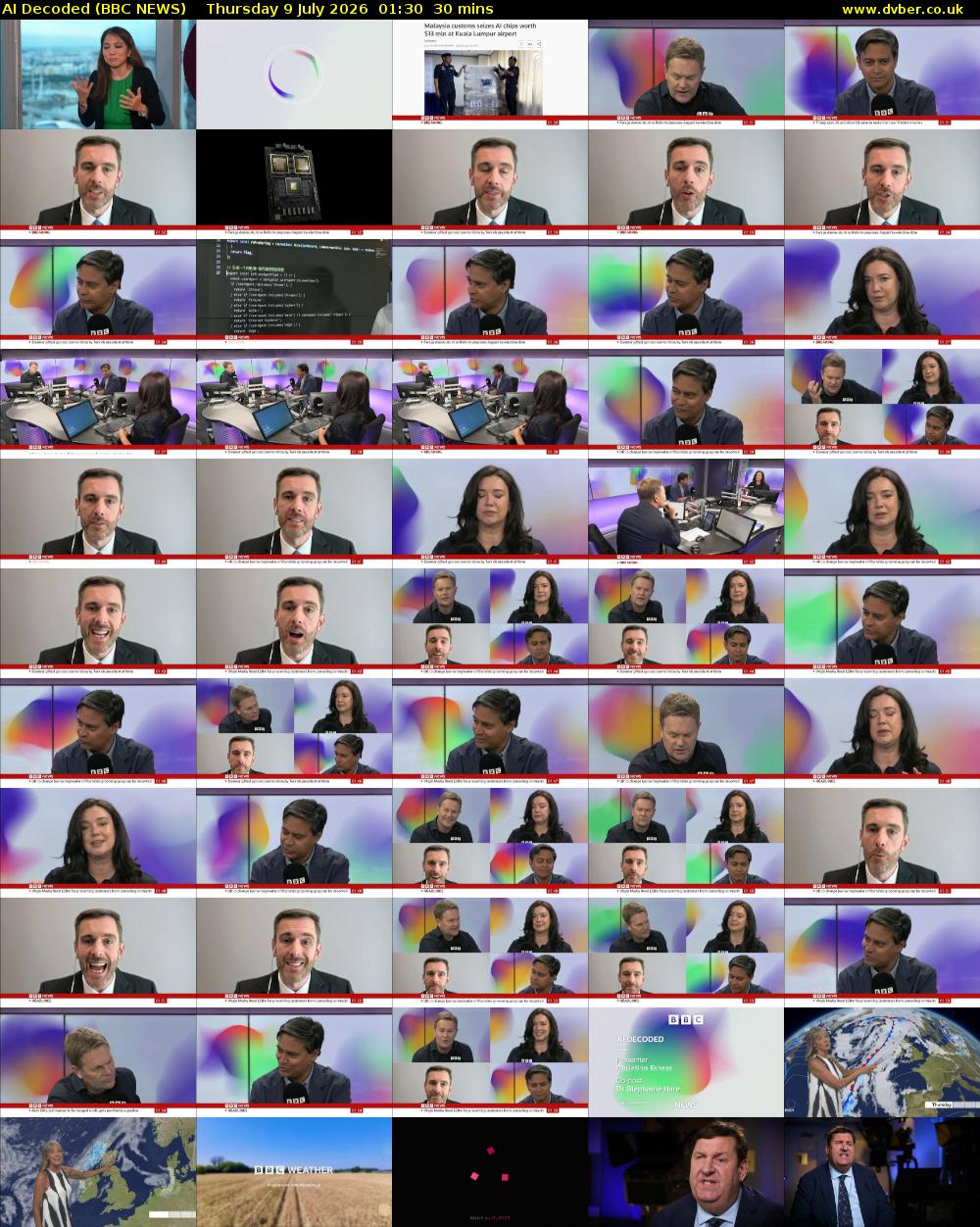 AI Decoded (BBC NEWS) Thursday 9 July 2026 01:30 - 02:00